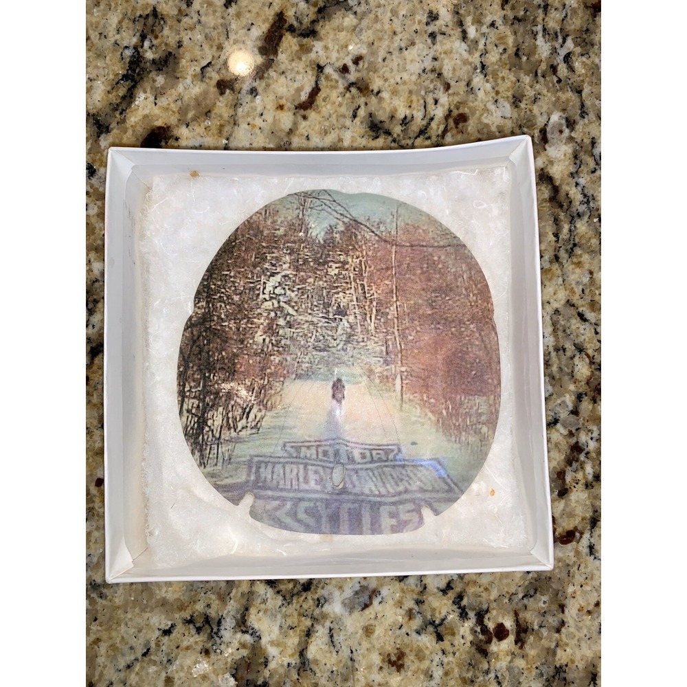 Harley Davidson Beach Seashell Sand Dollar Souvenir Ornament Trinket RARE